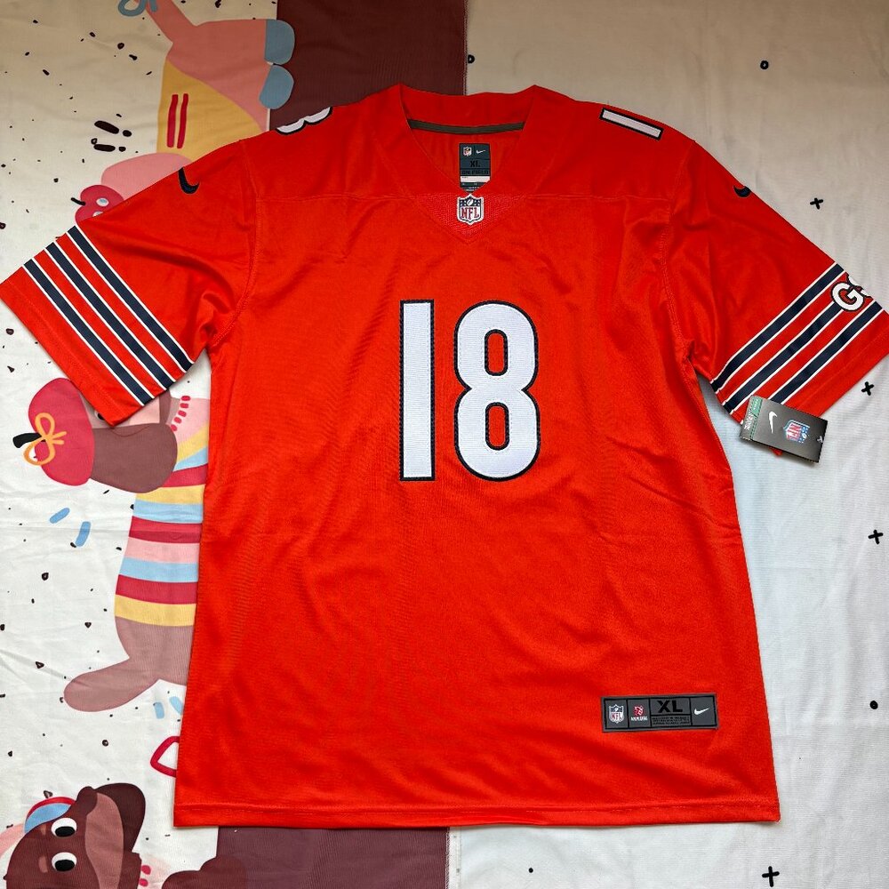 Nike NFL Caleb Williams #18 Chicago Bears Orange Jersey